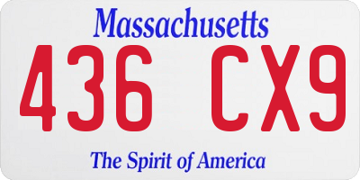 MA license plate 436CX9