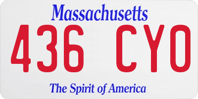 MA license plate 436CY0