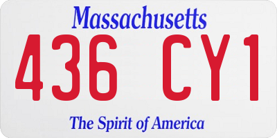 MA license plate 436CY1