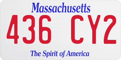 MA license plate 436CY2
