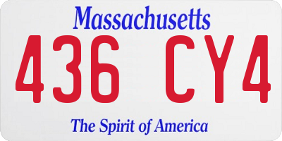 MA license plate 436CY4