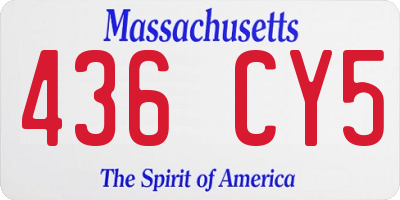 MA license plate 436CY5
