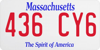 MA license plate 436CY6