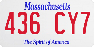 MA license plate 436CY7
