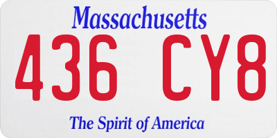 MA license plate 436CY8