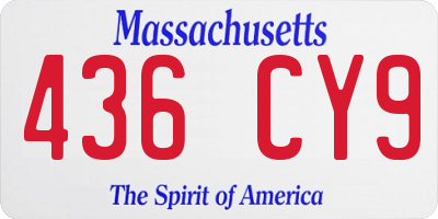 MA license plate 436CY9