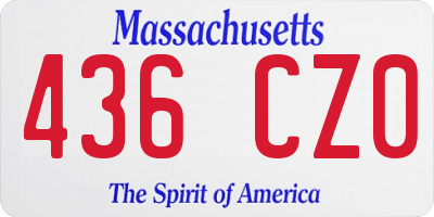 MA license plate 436CZ0