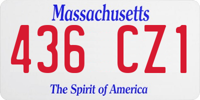 MA license plate 436CZ1