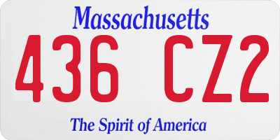 MA license plate 436CZ2