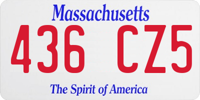 MA license plate 436CZ5