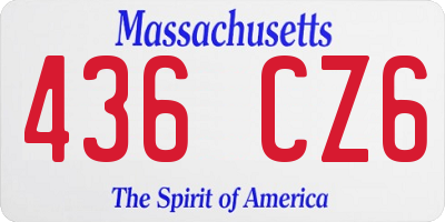 MA license plate 436CZ6