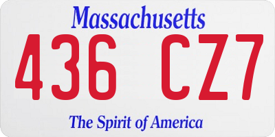 MA license plate 436CZ7