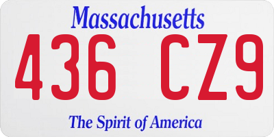 MA license plate 436CZ9