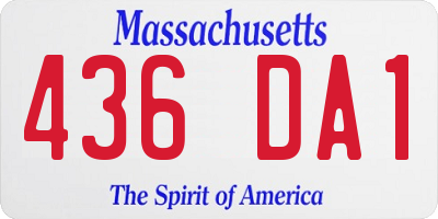 MA license plate 436DA1