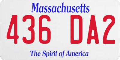 MA license plate 436DA2