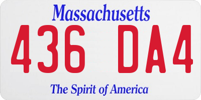 MA license plate 436DA4