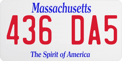 MA license plate 436DA5