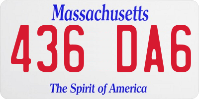 MA license plate 436DA6