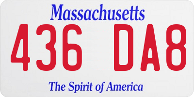 MA license plate 436DA8