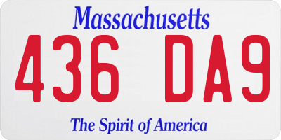 MA license plate 436DA9