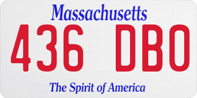 MA license plate 436DB0