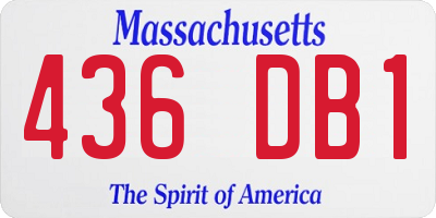 MA license plate 436DB1