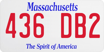 MA license plate 436DB2