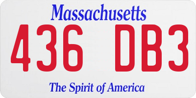 MA license plate 436DB3