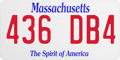 MA license plate 436DB4