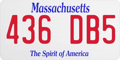 MA license plate 436DB5