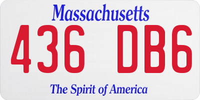 MA license plate 436DB6