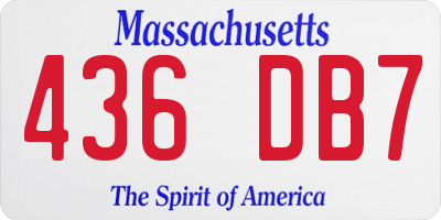 MA license plate 436DB7