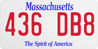 MA license plate 436DB8