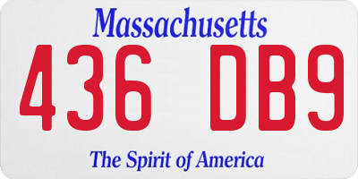 MA license plate 436DB9