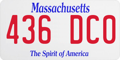 MA license plate 436DC0