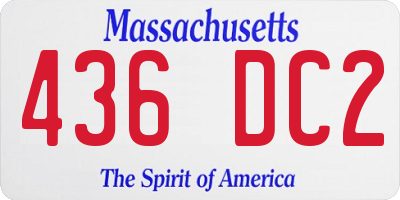 MA license plate 436DC2