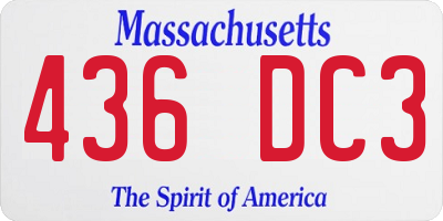 MA license plate 436DC3