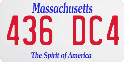 MA license plate 436DC4