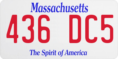 MA license plate 436DC5