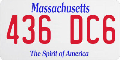 MA license plate 436DC6