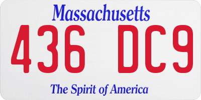 MA license plate 436DC9
