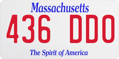 MA license plate 436DD0
