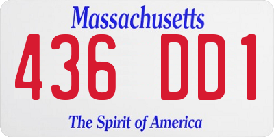MA license plate 436DD1
