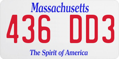 MA license plate 436DD3