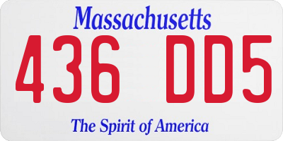 MA license plate 436DD5