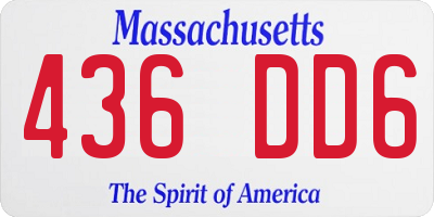 MA license plate 436DD6