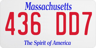 MA license plate 436DD7