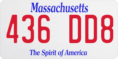 MA license plate 436DD8