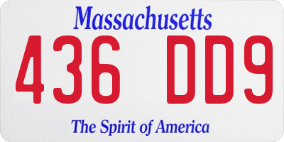 MA license plate 436DD9