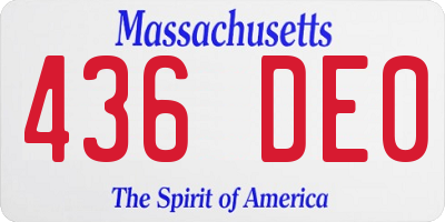 MA license plate 436DE0